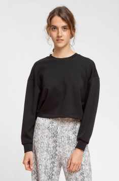 LA SAMY WOMAN CROSSOVER CROP SWEATSHIRT